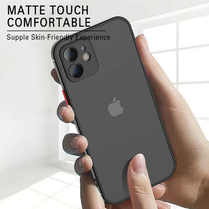 Matte Silicone Phone Case for iPhone - Luxury Shockproof Cover with Lens Protection
