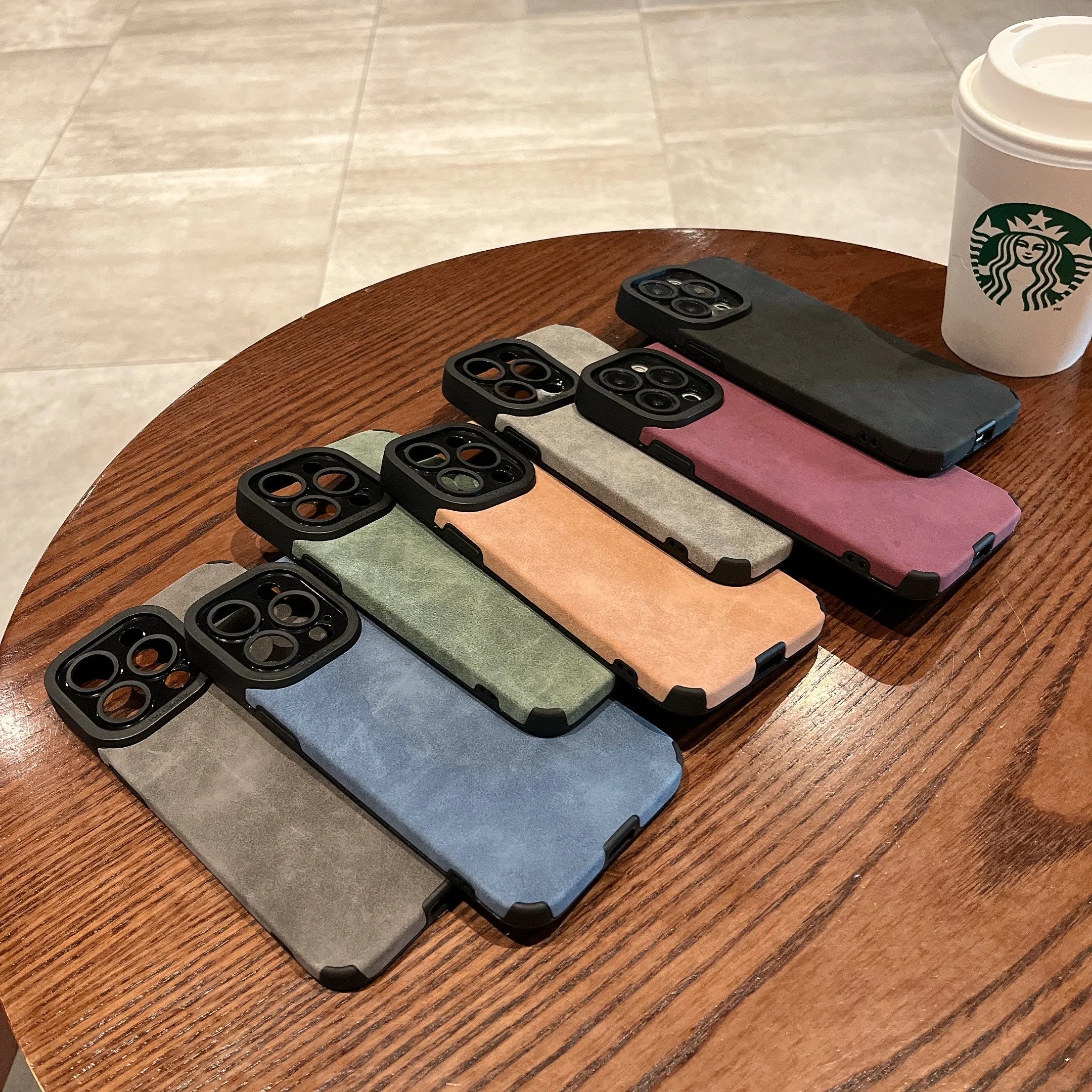 Luxury Matte Soft Leather Phone Case for iPhone 15, 14 Plus, 13, 12