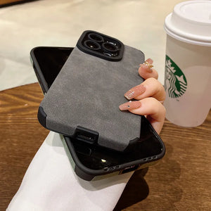 Luxury Matte Soft Leather Phone Case for iPhone 15, 14 Plus, 13, 12