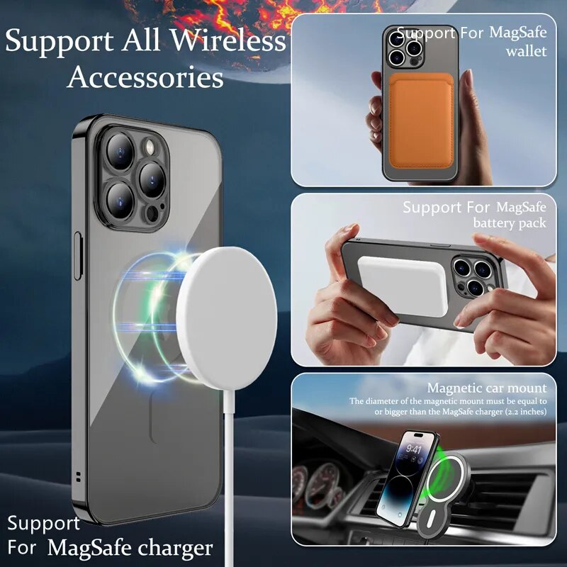Stylish MagSafe-Compatible Clear Case for iPhone 15 and 14