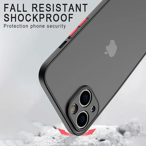 Matte Silicone Phone Case for iPhone - Luxury Shockproof Cover with Lens Protection