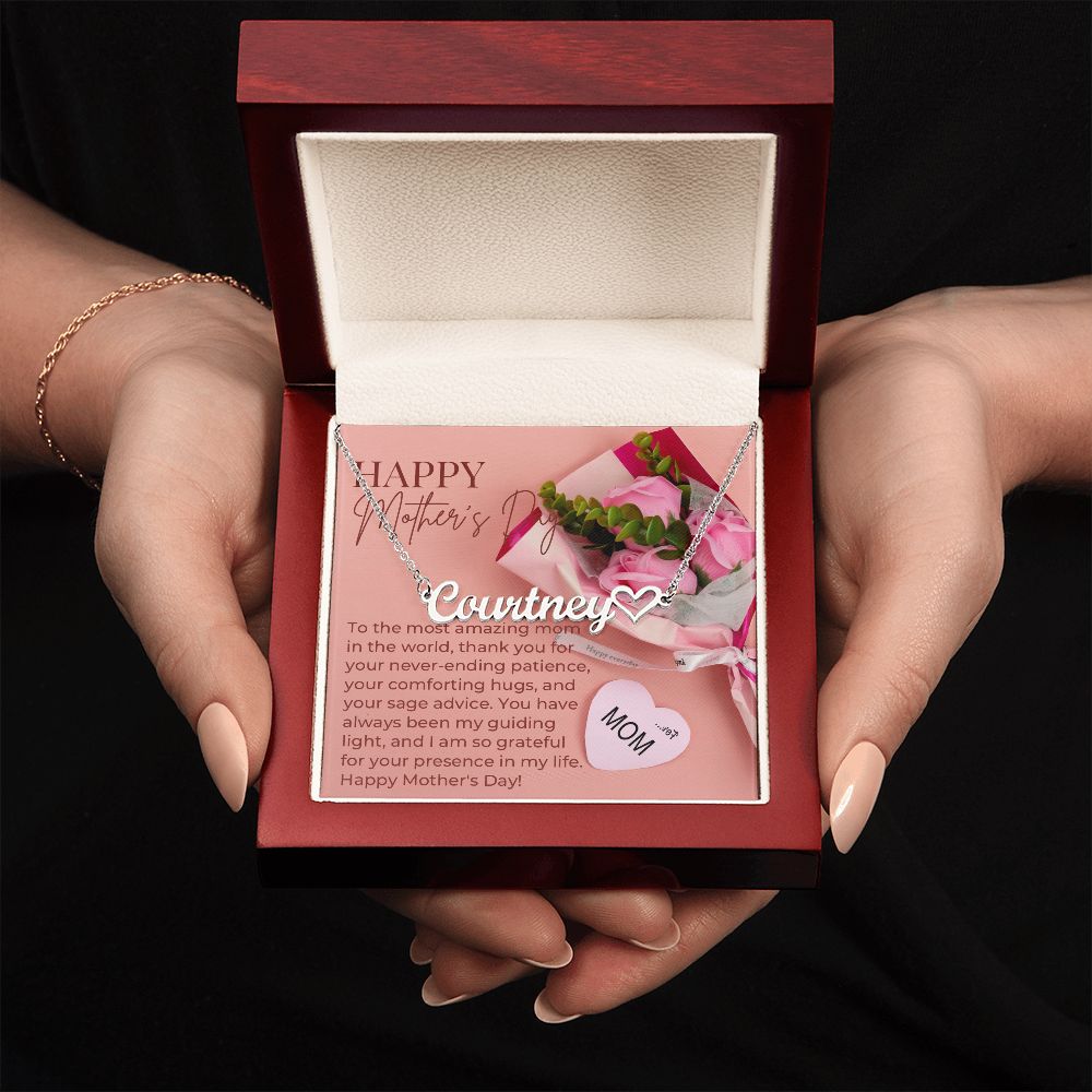 Heart-Shaped Mother's Day Engraved Necklace