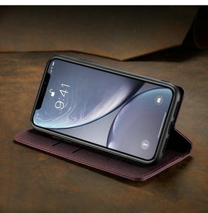 Premium PU Leather iPhone Wallet Flip Case
